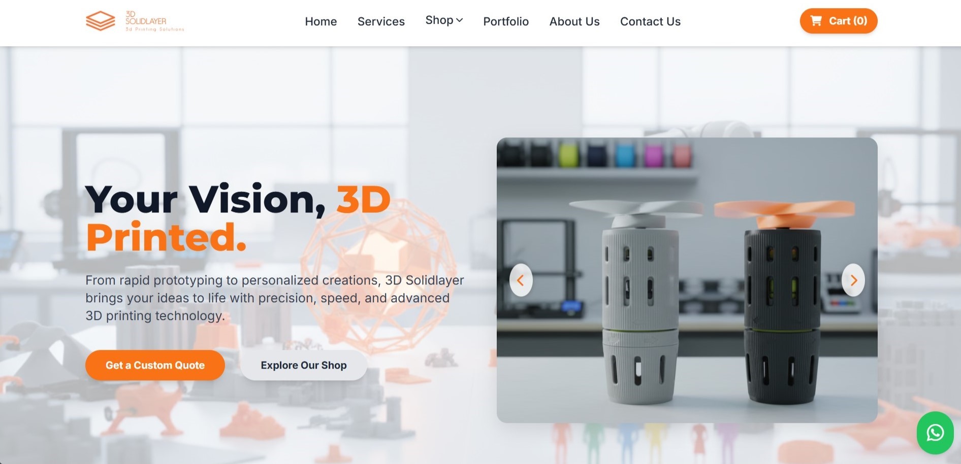 3D Solid Layer Website Preview